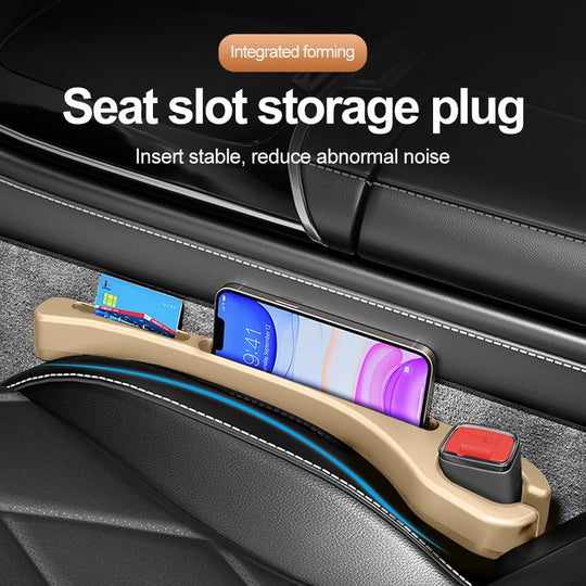 2PCS Car Seat Gap Filler Organizer,Upgrade Car Side Seat Gap Filler with Phone Holder,Multifunctional Car Seat Filler Gap Space Prevents Things Dropping for Cars,Suvs (Beige) | Essentials