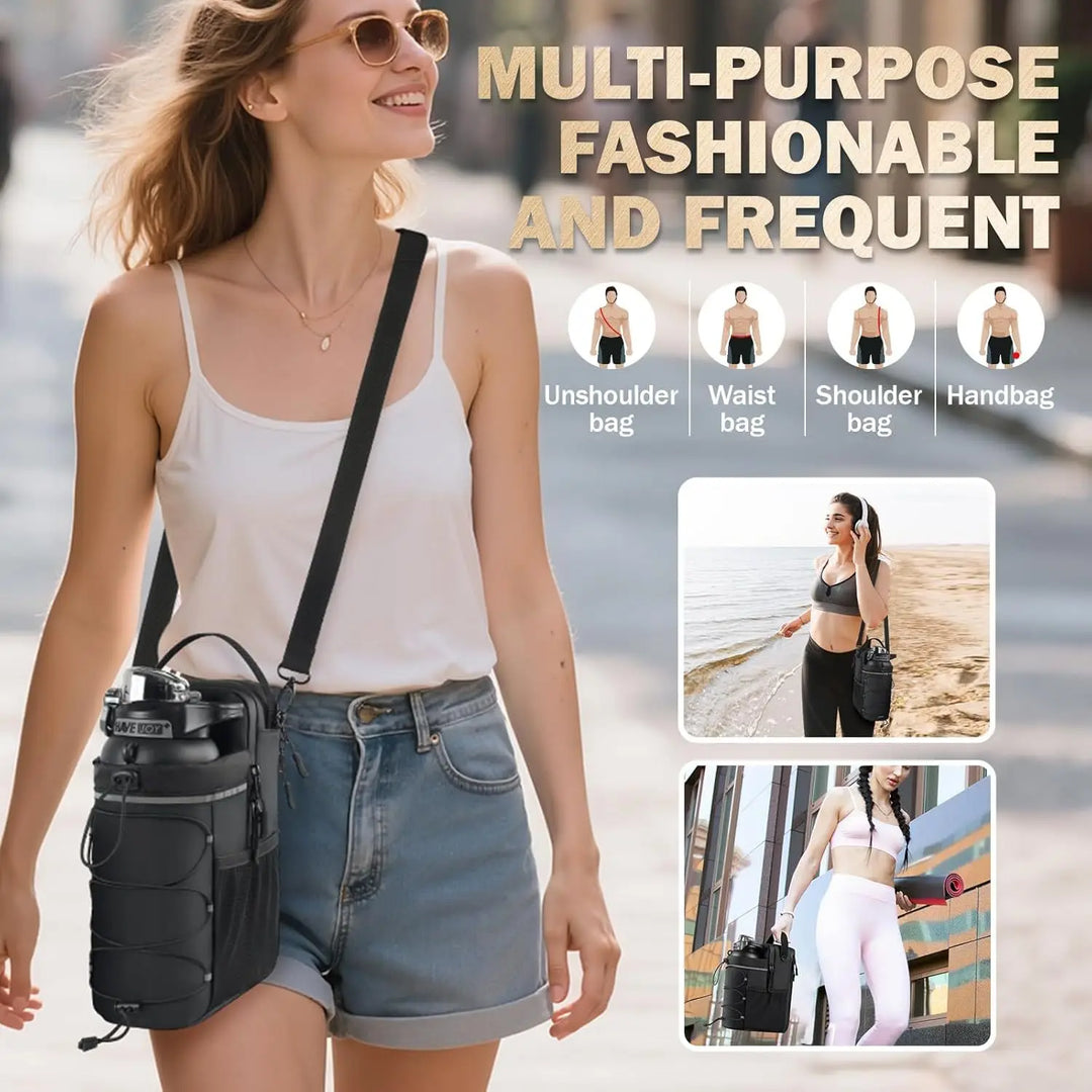 Homefish Magnetic Gym Bag for Sling Bottle with Magnetic Attachment | Water Bottle Holder, Gym Pouch, Crossbody Bag | Essentials Online Store
