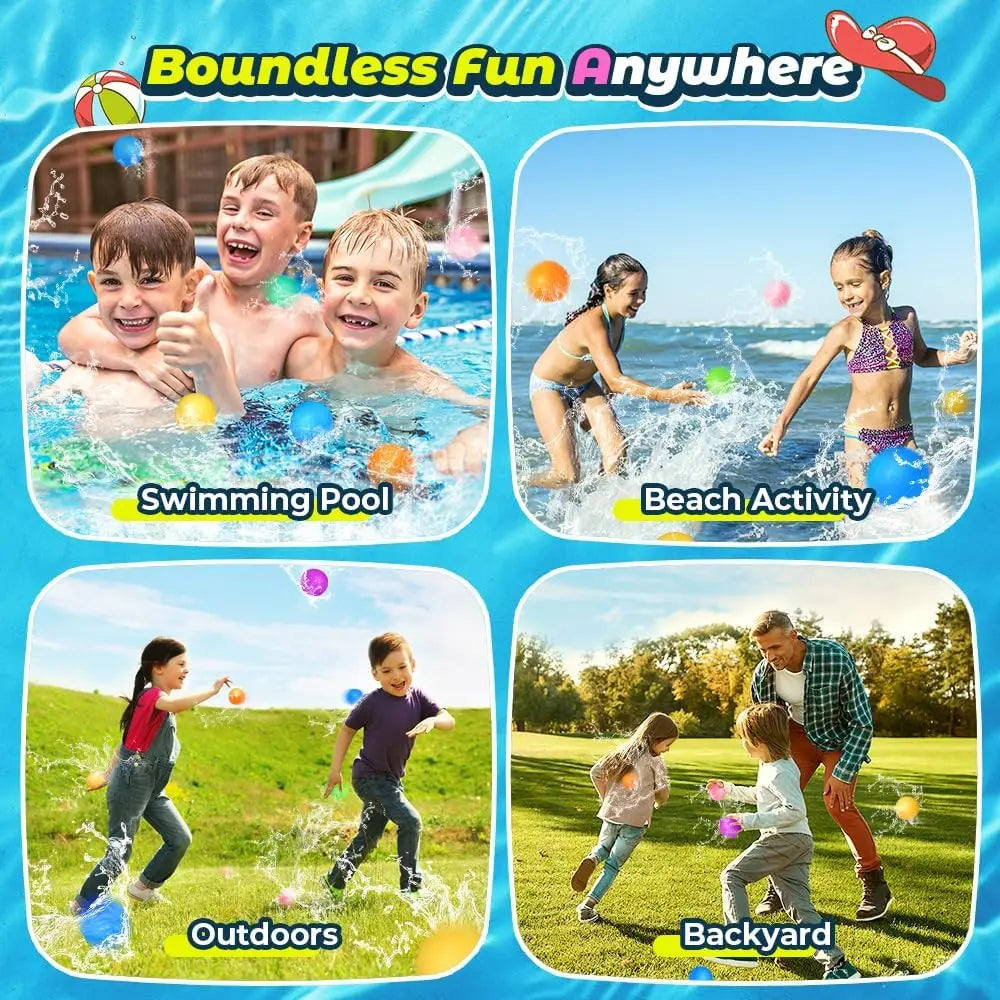 16Pcs Reusable Water Balloons for Kids Pool Beach Water Toys for Boys and Girls Summer Toy for Outdoor Games Decoration Marriage | Essentials