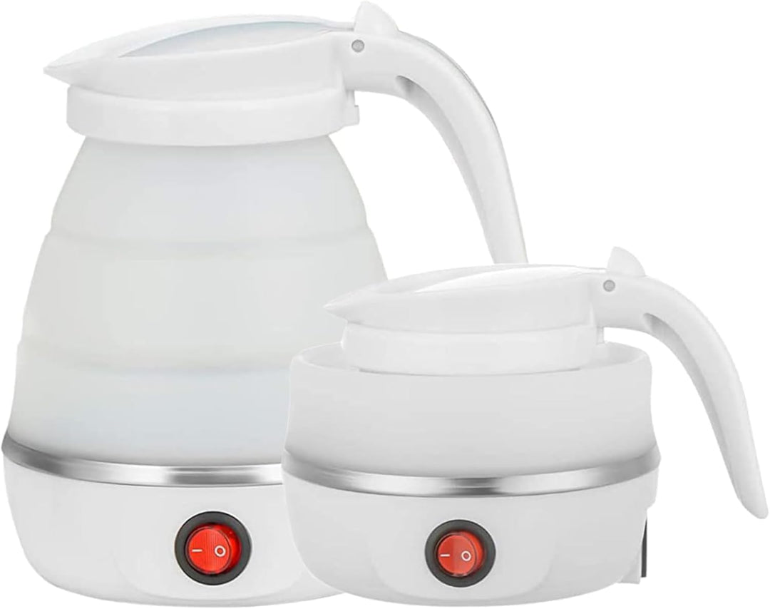 Travel Kettle Small Foldable Portable Kettle,Silicone Collapsible Tea Pot for Camping,Easy for Storage (White1) | Essentials Online Store