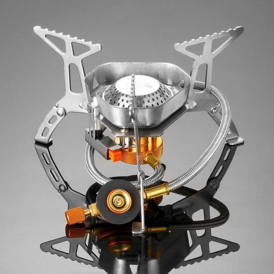 Outdoor Foldable Gas Stove with Wind Deflector, Portable Stove for Outdoor Hiking, Camping, Fishing, Picnic, Outdoor Camping Kitchenware