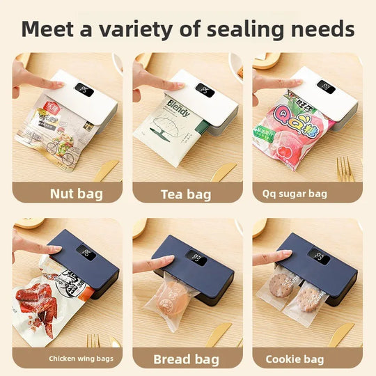 2 in 1 Mini Bag Sealer Rechargeable Bag Sealer Heat Seal with Cutter and Magnet Bag Resealer Machine for Plastic Bags Snack Bags | Essentials Online Store