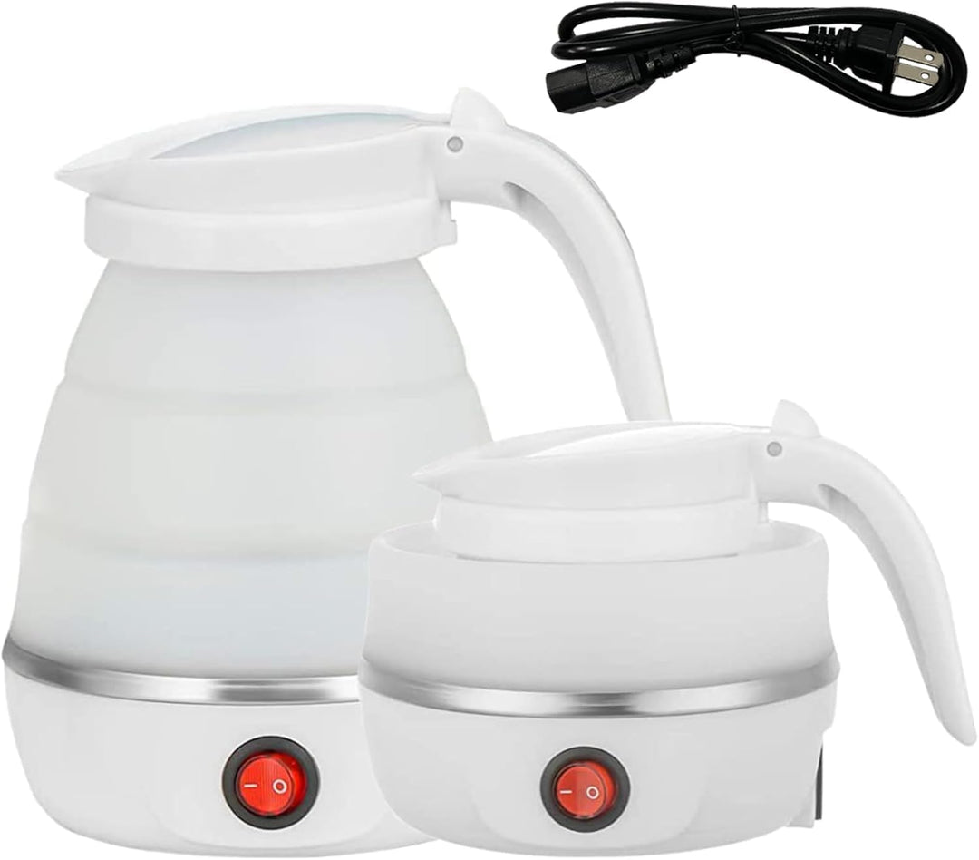 Travel Kettle Small Foldable Portable Kettle,Silicone Collapsible Tea Pot for Camping,Easy for Storage (White1) | Essentials Online Store
