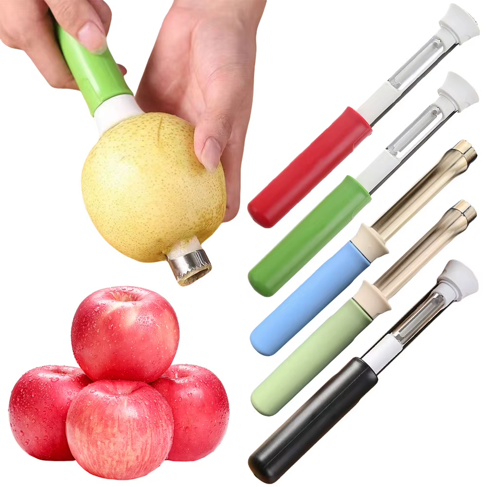 2-in-1 Telescopic Fruit Corer & Peeler – Stainless Steel Apple Core Remover for Apples, Pears & Potatoes | Essentials