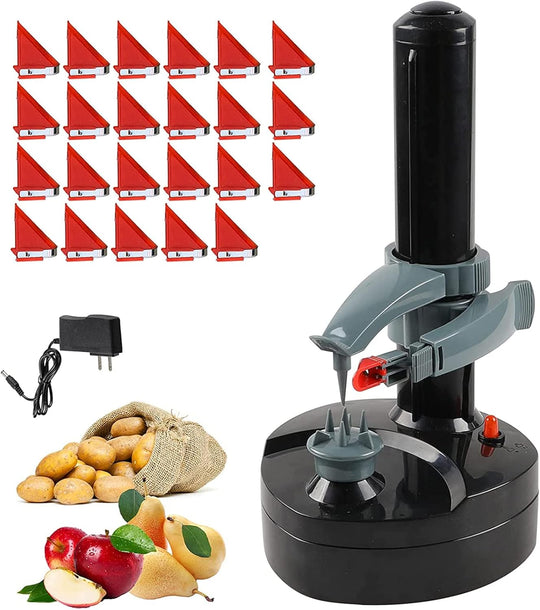 Electric Potato Peeler with 23 Replacement Blades Rotato Express Stainless Steel Automatic Rotating Fruits Fruit Potato Peeler Vegetables Cutter Apple Paring Machine Kitchen Peeling Tool | At Essentials online store