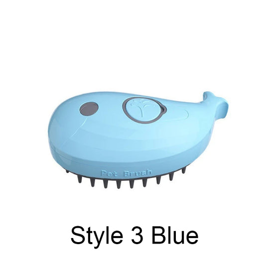 Steamy Brush Electric Spray Cat Hair Brush 3In1 Pet Hair Removal Tool 360° Rotating Handle Silicone Multifunctional Massage Comb | Essentials