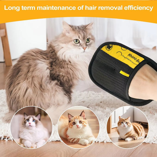 Cat Grooming Gloves – 2-Pack Electrostatic Pet Hair Remover Brush, Double-Sided for Cats & Dogs + Furniture Cleaning | Essentials