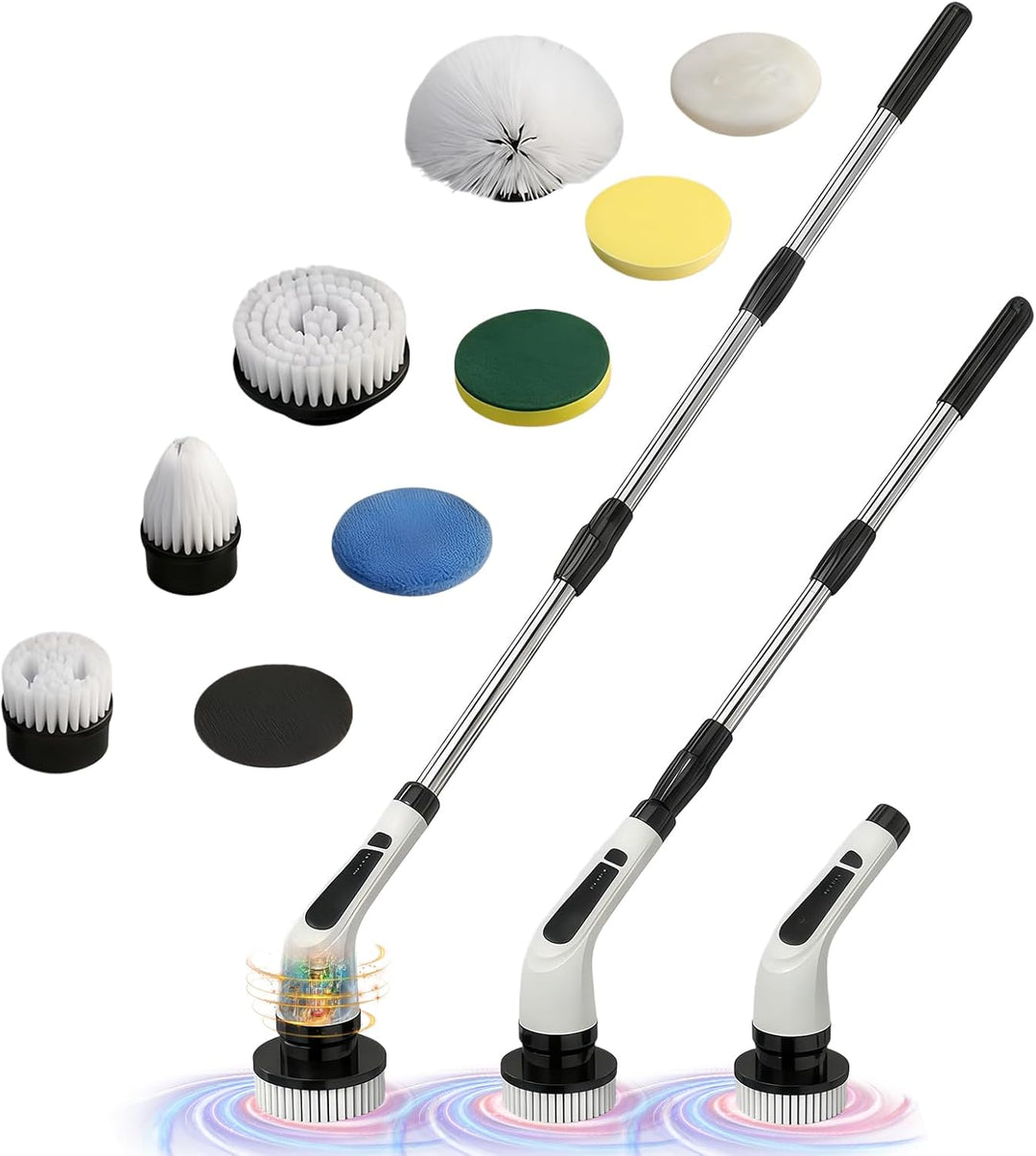 Versatile Ditch the Scrubbing! Long Handle Shower Scrubber Comes with 9 Replaceable Heads & Efficient 2 Speed Cordless Brush for Maximum Effect Long Battery Life! | Essentials Online Store
