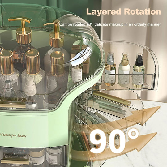 Makeup Organizer, Large Capacity Cosmetic Storage, Makeup Storage Box, Portable Vanity Cosmetics Bathroom Storage