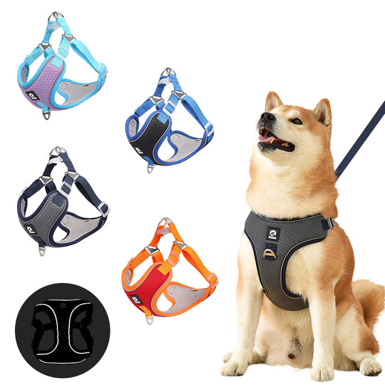 Pet Dog Harness Puppy Adjustable Breathable Mesh Reflective Saddle for Small Medium Dogs Cats Pet Supplies | Essentials Online Store 