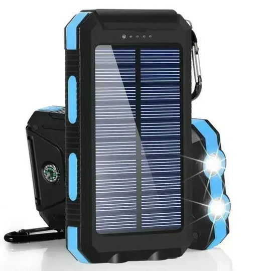 Solar Power Bank Waterproof Large Capacity Powerbank Fast Charging External Battery with SOS for Iphone Samsung Xiaomi
