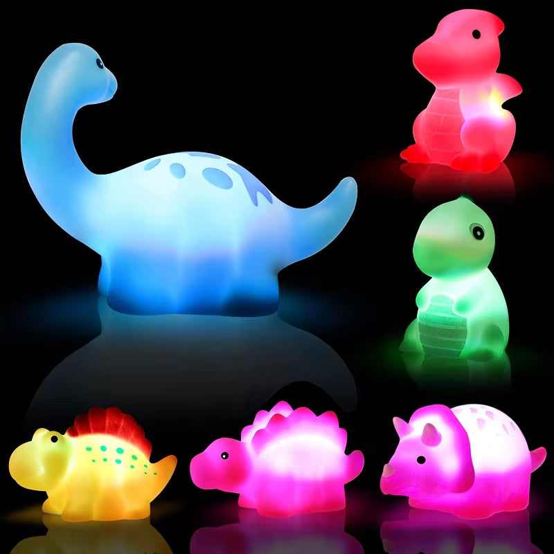1/6Pcs Dinosaur Baby Bath Toys Light-Up Floating Bath Toys Set for Boys Girls Children Preschool Bathtub Bathroom Toy | Essentials Online Store