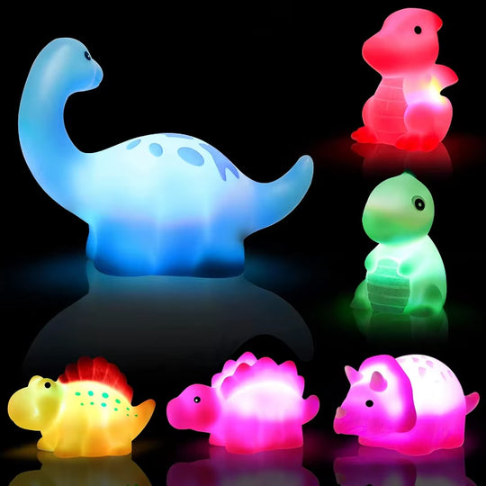 1/6Pcs Dinosaur Baby Bath Toys Light-Up Floating Bath Toys Set for Boys Girls Children Preschool Bathtub Bathroom Toy | Essentials Online Store