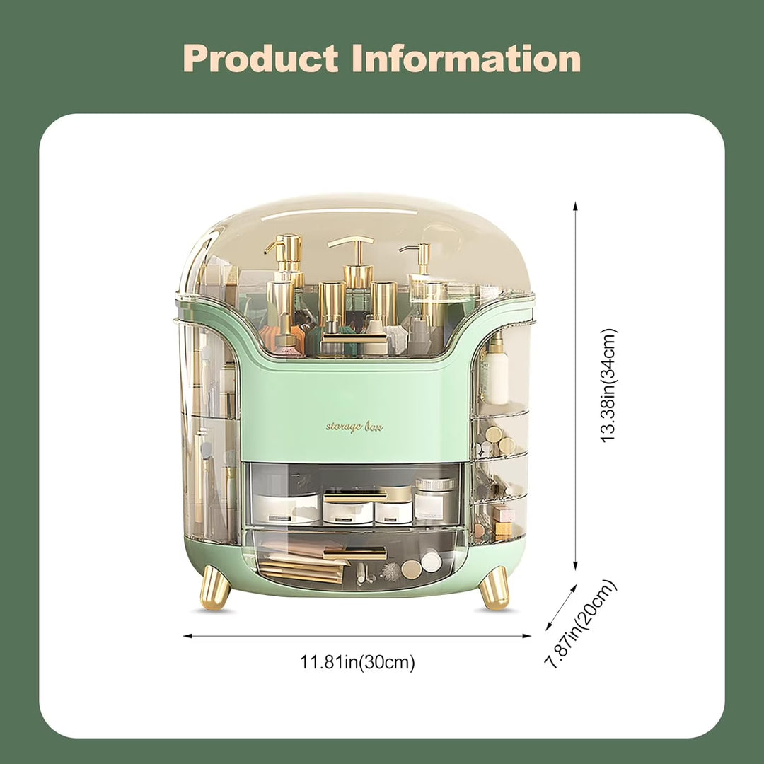 Makeup Organizer, Large Capacity Cosmetic Storage, Makeup Storage Box, Portable Vanity Cosmetics Bathroom Storage