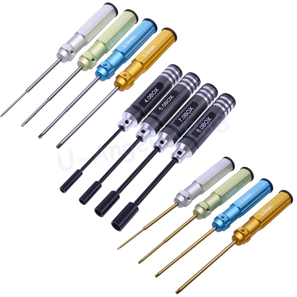 RC Tools 4 Pcs Hex Screw Driver Set Titanium Plating Hardened 1.5 2.0 2.5 3.0Mm Screwdriver for RC Helicopter Boat Car Toys