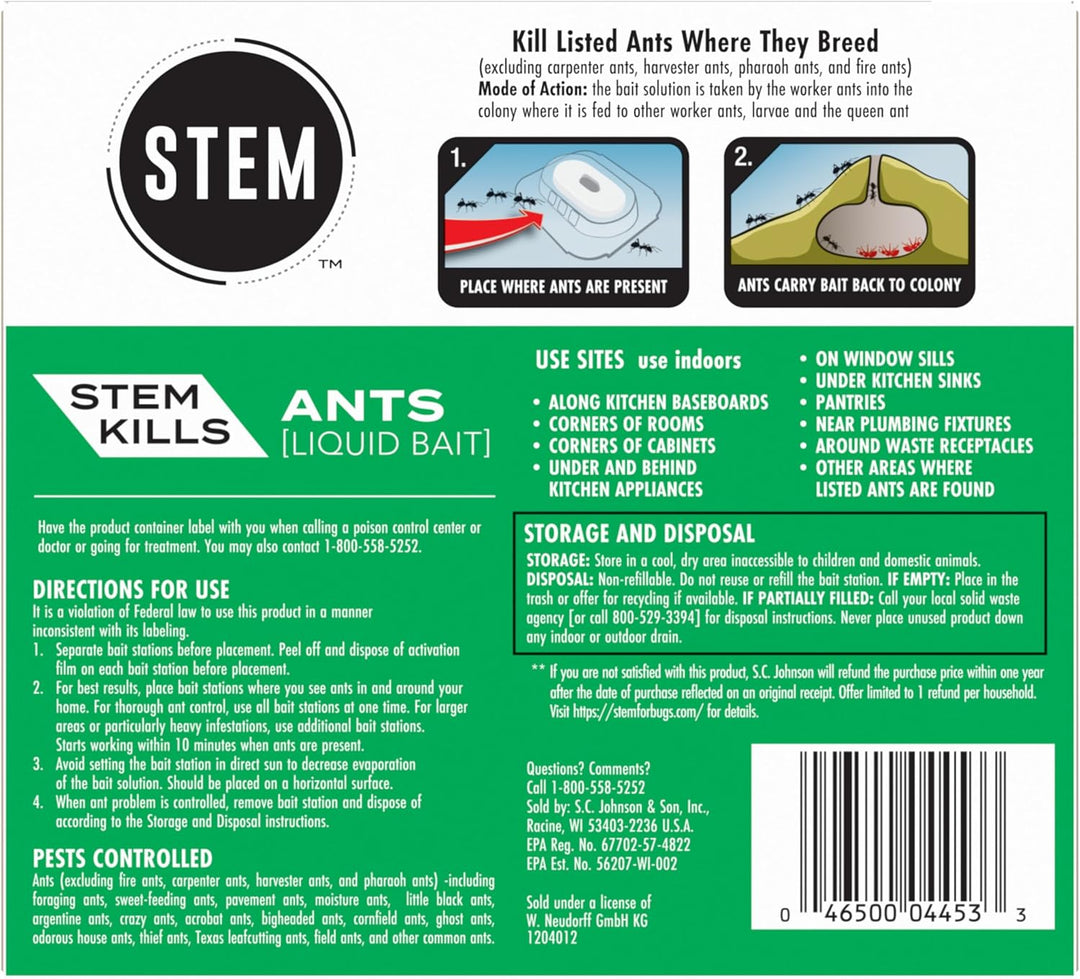 Liquid Ant Baits, Kills the Queen and Colony, for Indoor Use, 12 Spill Proof Bait Stations