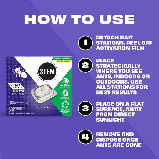 Liquid Ant Baits, Kills the Queen and Colony, for Indoor Use, 12 Spill Proof Bait Stations