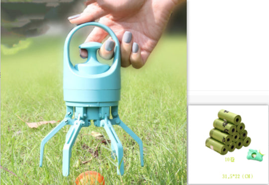 Portable Lightweight Dog Pooper Scooper with Built-In Poop Bag Dispenser Eight-Claw Shovel for Pet Toilet Picker Pet Products | Essentials Online Store 