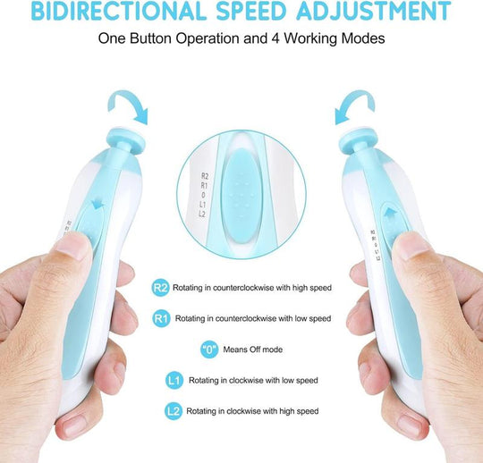 Christmas Baby Nail Trimmer Electric, 14 in 1 Baby Nail Clippers, Baby Nail File Electric with LED Light, Baby Grooming Kit Manicure Set with 12 Grinding Heads