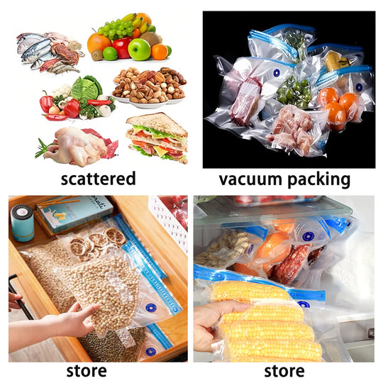 Handheld Vacuum Sealer for Food Storage，Portable Vacuum Sealer，Avoid Cross Contamination of Food+ 50 Vacuum Seal Bags | Essentials Online Store