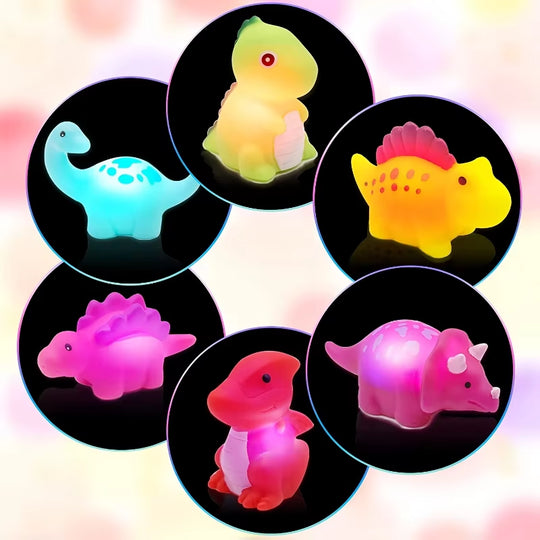 1/6Pcs Dinosaur Baby Bath Toys Light-Up Floating Bath Toys Set for Boys Girls Children Preschool Bathtub Bathroom Toy | Essentials Online Store