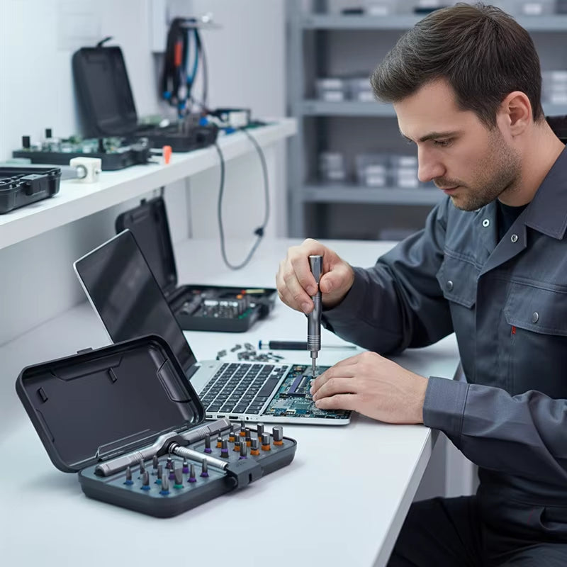 24-in-1 Magnetic Ratchet Screwdriver Set – Compact Portable Multi-Bit Tool with Reversible High-Torque Handle | Essentials