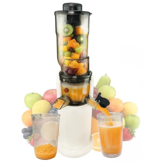 Cold Press Masticating Juicer - 150W Slow Juicer for High Yield Fresh Vegetable and Fruit Juice, 3.1 Inch Feed Chute | Essentials
