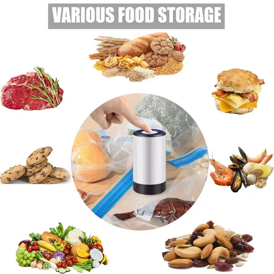 Handheld Vacuum Sealer for Food Storage，Portable Vacuum Sealer，Avoid Cross Contamination of Food+ 50 Vacuum Seal Bags | Essentials Online Store