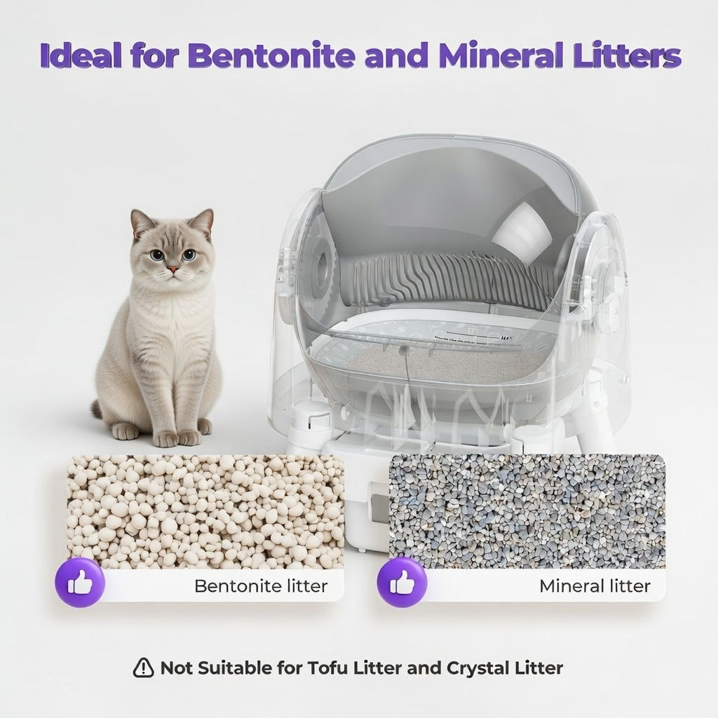 Automatic Self-Cleaning Cat Litter Box – Open-Top Design with Safety Sensors, Odor Control & Easy Waste Disposal | Essentials