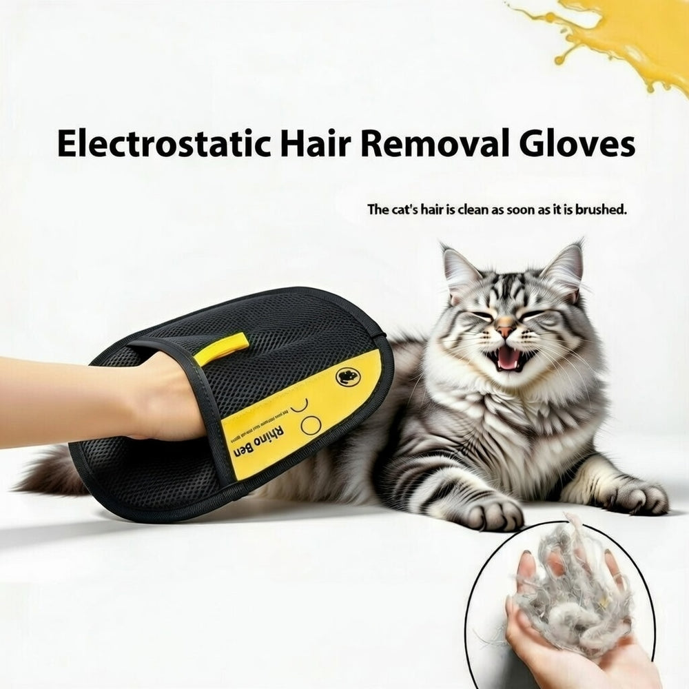 Cat Grooming Gloves – 2-Pack Electrostatic Pet Hair Remover Brush, Double-Sided for Cats & Dogs + Furniture Cleaning | Essentials