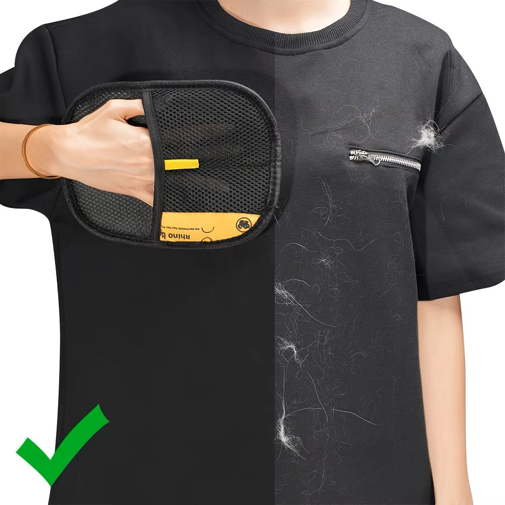 Cat Grooming Gloves – 2-Pack Electrostatic Pet Hair Remover Brush, Double-Sided for Cats & Dogs + Furniture Cleaning | Essentials