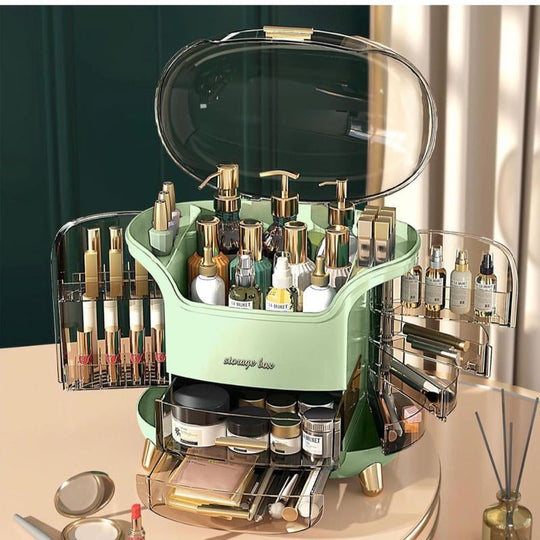 Makeup Organizer, Large Capacity Cosmetic Storage, Makeup Storage Box, Portable Vanity Cosmetics Bathroom Storage