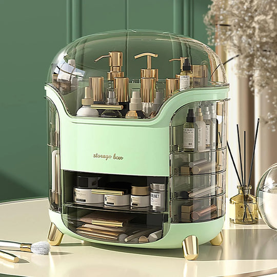 Makeup Organizer, Large Capacity Cosmetic Storage, Makeup Storage Box, Portable Vanity Cosmetics Bathroom Storage