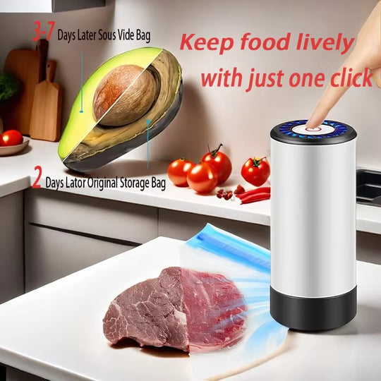 Handheld Vacuum Sealer for Food Storage，Portable Vacuum Sealer，Avoid Cross Contamination of Food+ 50 Vacuum Seal Bags | Essentials Online Store