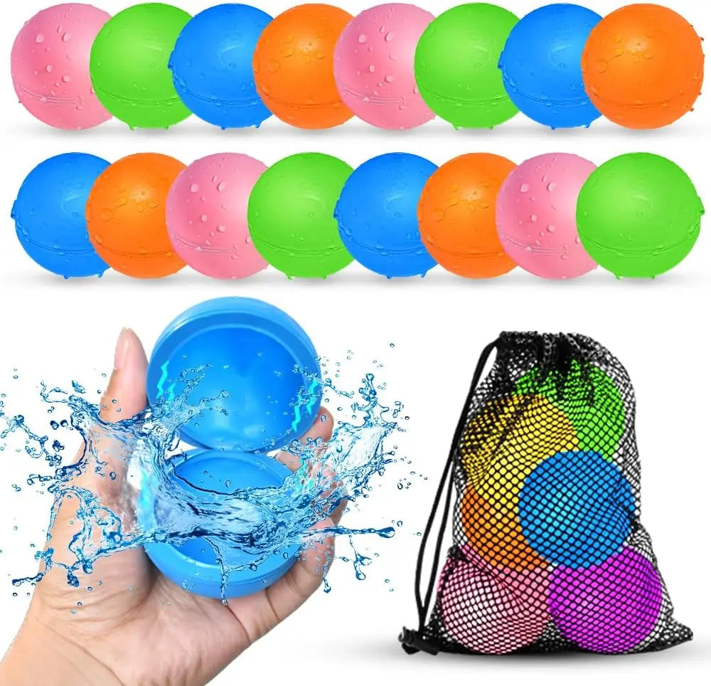 16Pcs Reusable Water Balloons for Kids Pool Beach Water Toys for Boys and Girls Summer Toy for Outdoor Games Decoration Marriage | Essentials