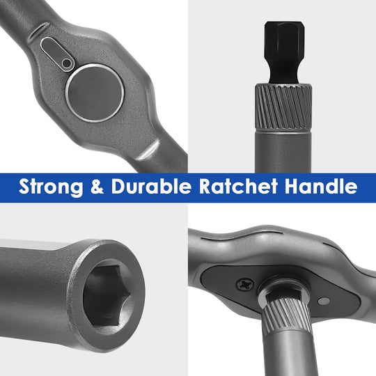 24-in-1 Magnetic Ratchet Screwdriver Set – Compact Portable Multi-Bit Tool with Reversible High-Torque Handle | Essentials