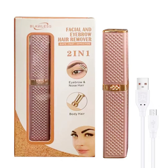 2 in 1 Women'S Electric Epilator USB Charging Portable Hair Remover Bikini Painless Shaver for Women Body Facial Eyebrow Trimmer | Essentials online  store