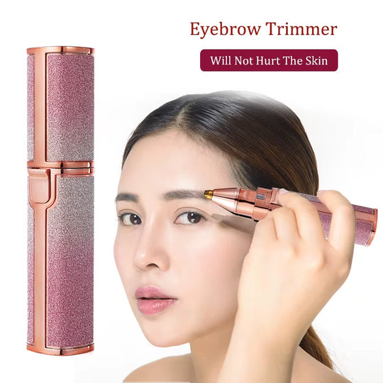 2 in 1 Rechargeable Epilator Electric Eyebrow Trimmer Female Body Facial Lipstick Shape Hair Removal Mini Painless Razor Shaver | Buy now at Essentials Online Store