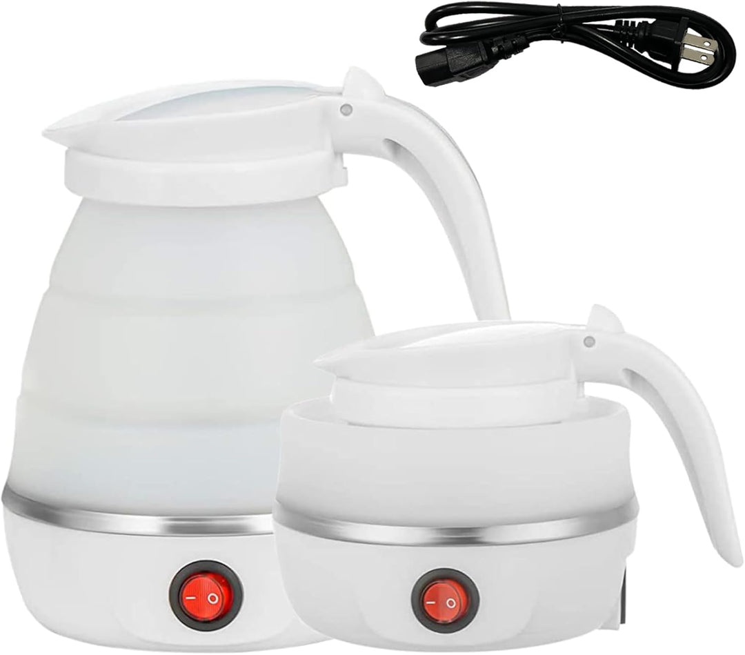 Travel Kettle Small Foldable Portable Kettle,Silicone Collapsible Tea Pot for Camping,Easy for Storage (White1) | Essentials Online Store