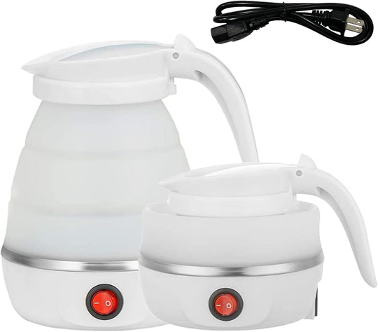 Travel Kettle Small Foldable Portable Kettle,Silicone Collapsible Tea Pot for Camping,Easy for Storage (White1) | Essentials Online Store
