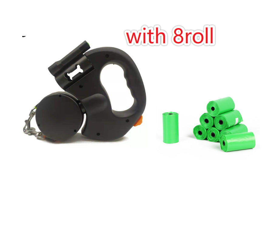 Retractable Dog Leash for Small Dogs Reflective Dual Pet Leash Lead 360 Swivel No Double Dog Walking Leash with Lights Pet Products | Essentials Online Store 