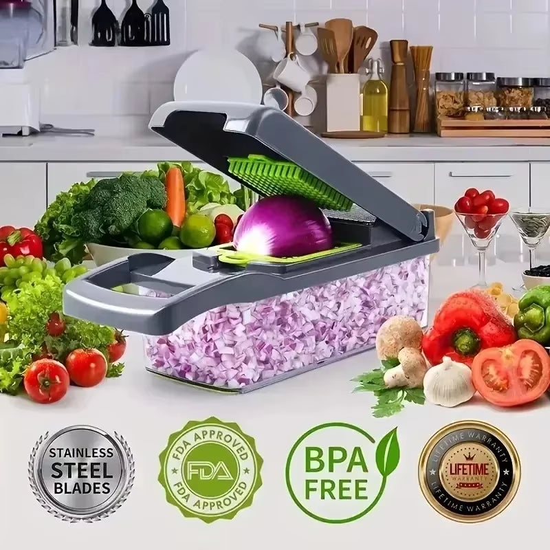 All-in-One Vegetable & Onion Chopper Pro (16-in-1)