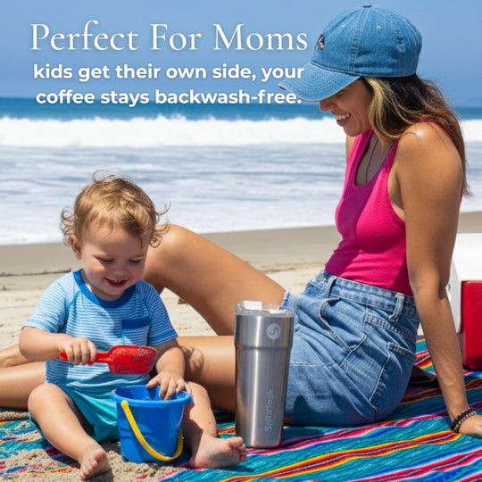 2-In-1 Hot & Cold Vacuum Insulated 30Oz Tumblers, Stainless Steel Dual Chamber, Leak-Proof, Bpa-Free, Fits Cup Holder, Travel Coffee Mug, Split Cup, 2 Drink, 2 Sides, Coffee & Water (Harper White) | Essentials Online Storen