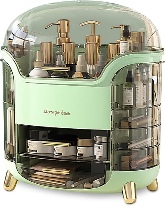 Makeup Organizer, Large Capacity Cosmetic Storage, Makeup Storage Box, Portable Vanity Cosmetics Bathroom Storage