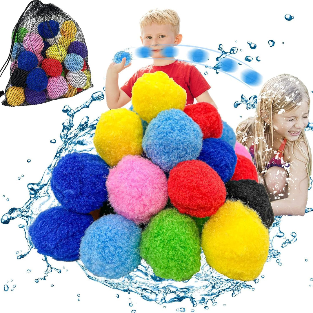 60PCS Reusable Water Balls，Water Soaker Balls for Outdoor Toys and Games，Water Bomb Splash Balls, Reusable Water Balls Toys for Summer Fun Outdoor Play Backyard Pool Trampoline Beach Game | At Essetials