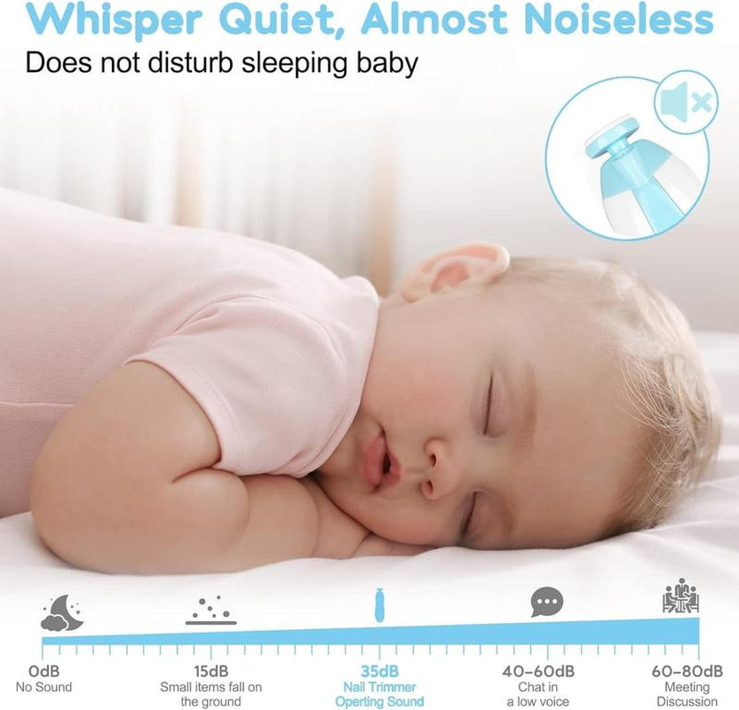 Christmas Baby Nail Trimmer Electric, 14 in 1 Baby Nail Clippers, Baby Nail File Electric with LED Light, Baby Grooming Kit Manicure Set with 12 Grinding Heads