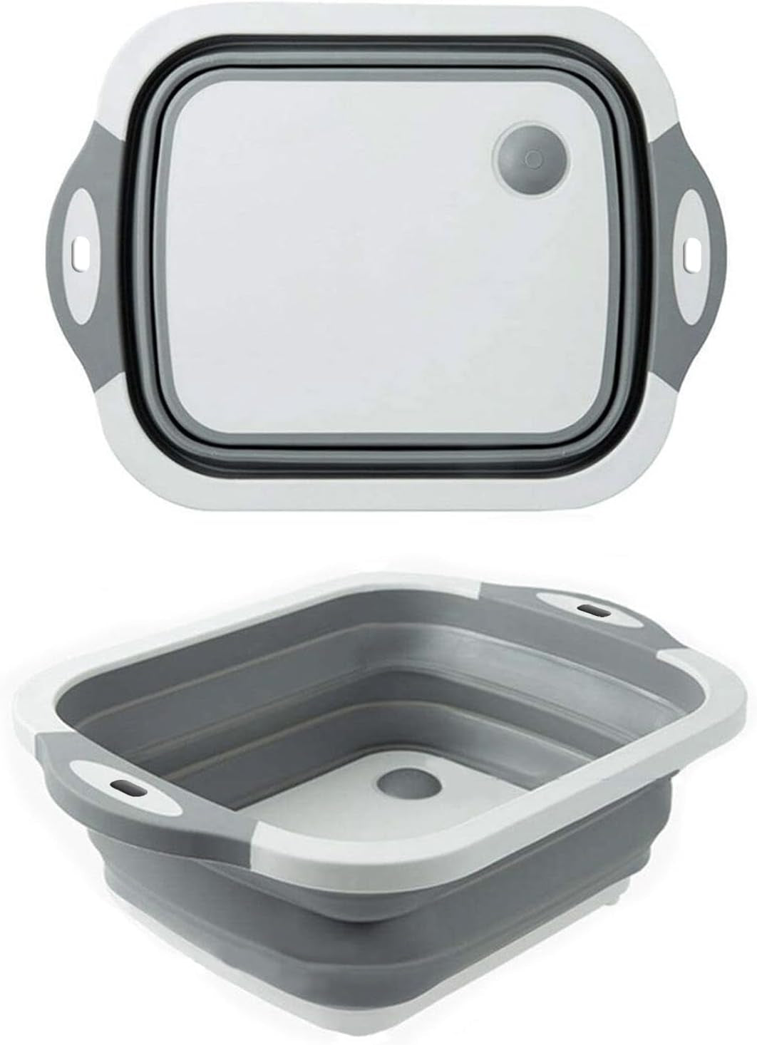 Collapsible Washing Bowl, Multi Function Bowl Drying Rack, Portable Cutting Board, Retractable Drain Washing Basket Basin Vegetable Fruit Tray for for Camping, Picnic, Kitchen | Essentials