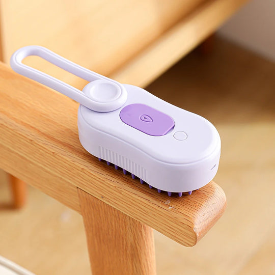 Steamy Brush Electric Spray Cat Hair Brush 3In1 Pet Hair Removal Tool 360° Rotating Handle Silicone Multifunctional Massage Comb | Essentials