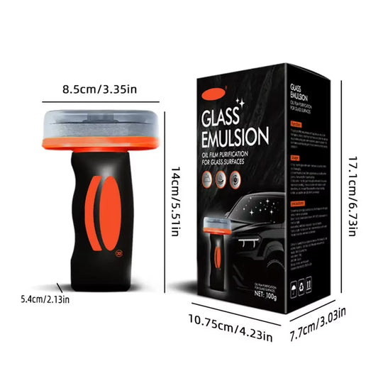 Handheld Glass Oil-Film Remover- Windshield Rain Repellent Coating for Auto Glass & Mirrors Anti-Fog & Oil Film Removal | Essentials