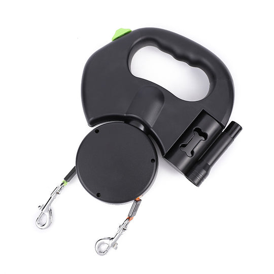 Retractable Dog Leash for Small Dogs Reflective Dual Pet Leash Lead 360 Swivel No Double Dog Walking Leash with Lights Pet Products | Essentials Online Store 